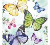 20 servilletas de papel Ambiente - Mariposas revoloteando aguamarina - Decoración de mesa con motivo también para fiestas o decoupage 33 x 33 cm