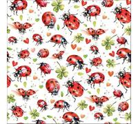 20 servilletas de papel Ambiente "Mariquita Flight", decoración de mesa vintage con motivo también para fiestas o decoupage, 33 x 33 cm