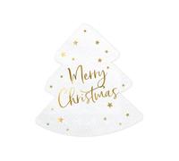 20 servilletas de papel blanco con forma de árbol de Navidad