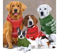 20 servilletas para perros en suéter, animales, divertidas, Navidad, invierno, decoración de mesa, decoupage, técnica de servilletas, 33 x 33 cm