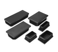 20 Tapas De Extremo Tubo Rectangulares De 10/15/20/25/30/38/40/50/60 Mm, Tapón De Inserción De Plástico, Adecuado For Columnas De Tubos Metal, Patas De Sillas, Escritorios, Negro(20 * 50MM)