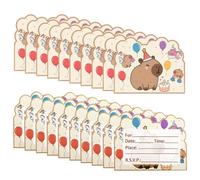 20 tarjetas de invitación de Capibara, invitaciones de cumpleaños de Capibara, adecuadas para fiestas de cumpleaños infantiles, fiestas de cumpleaños de bebés.