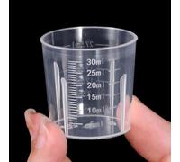 20 tazas medidoras líquidas de plástico de 30 ml, mini vasos medidores transparentes para medicina, vasos graduados para cocina, laboratorio, herramientas de medición, vasos de precipitados para