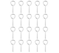 20 tornillos de acero inoxidable surtidos con ojales | Anillos de gancho pequeños de metal resistente para asegurar cables, fácil de instalar