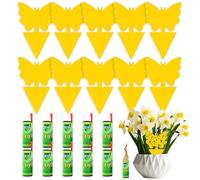20 trampas adhesivas para insectos voladores, 10 trampas amarillas y 10 rollos verdes, papel adhesivo para moscas y mosquitos, para plantas y el hogar.