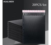 20 unids/lote bolsas de sobres de espuma negra sobres de envío acolchados autosellados con bolsa de correo de burbujas bolsa de paquetes de envío Black 13*18 CM