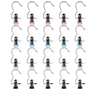 20 Unids Perchas con Pinzas, Colgadores Antideslizantes para Colgar Ropa, Percha para Casa Ropero Cocina O BañO para Pantalones Faldas Calzado Sombreros Botas Y Guantes(Negro, Rosa, Azul, Gris)