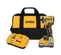 20 V MAX XR sin escobillas sin cable, 3 velocidades de alto par de 1/4 pulgadas, kit de driver de impacto, con batería XR POWERPACK 8AH y cargador (DCF860WW1)