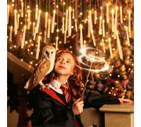20 Velas LED Flotantes Harry Potter con Mando a Distancia de Varita Mágica, Velas Sin Llama Parpadeantes, Funciona con Pilas AAA, Decoración Mágica para Fiestas, Navidad, Halloween, Regalo para Fans
