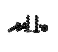 200-500 piezas M1.2-M3 tipo-CB acero al carbonio negro/niquelado ranura cruzada cabeza plana cola plana tornillos autoperforantes, M2.6x8x5mm(250 piezas)