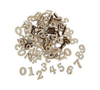 200 números de madera, números de reloj, números de madera, números de madera pequeños, números de madera mezclados del 0 al 9, números de madera sin terminar