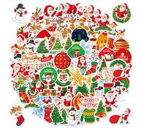 200 pcs Christmas Stickers 2023 Christmas Decorations Vinyl Waterproof Santa Claus Stickers for Laptop Water Bottles Envelopes Gift Tags Crafts