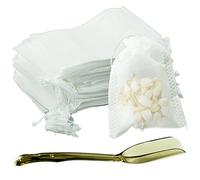 200 Piezas Bolsas de filtro de té desechables con cordón, bolsas de té para té suelto, Bolsas de Te Vacias para Té Fragante, Especias, Vainilla, Lavanda, Café (7 x 9cm)