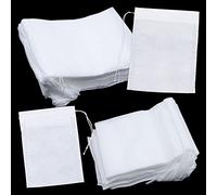200 Piezas Bolsas Té Desechables con cordón, 2 Tamaños Bolsas Filtro Té(8 x 10 cm y 6 x 8 cm), Blanco Bolsas Té,Bolsas Te Desechables,Bolsas Infusor Te,para especias, hierbas