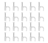 200 Piezas Clips de Cable de Pared Blancos Clavo | PE y Acero, Diseño Redondo de Clavo, para Técnicos de Red y Electricistas, Gestión Ordenada