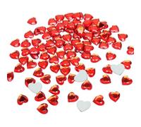 200 Piezas Corazones Decorativos Acrílicos 12mm, Strass Rojo para Decoración Mesa Boda, Confeti Corazón & Aniversario Rubí, Cristales Rojos para San Valentín, Cumpleaños, Fiesta, Manualidades DIY