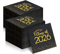 200 servilletas de graduación de clase 2023, servilletas desechables de felicitaciones, toallas de mano de papel de aluminio de felicitación para decoraciones de fiesta de graduación de escuela