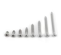 200 unids/set M3 Tornillos autorroscantes de acero inoxidable Pan Flat Truss Head Tornillos Surtido Kit 6mm-30mm para fábrica de oficina en casa(Cross countersunk head tapping screws)
