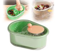 2025 Nuevo Limpiador de Frutas Giratorio, Lavadora de Frutas y Verduras Grande Multifuncional con Cepillo y Lavador de Frutas para Cocina (Azul)