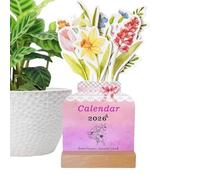 2026 Bloominг Flowers Desktop Calendar - Creative Mini Flower Planner | Monthly 2026 Desktop Calendar Paper | Flower Desk Organizer, Office, Home, Daily Planner, Year-Round Use