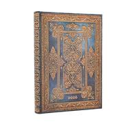 Paperblanks Agenda día a día 2026 Blue Luxe Midi Tapa dura flexible 12 meses Cierre elástico