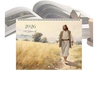 2026 Calendario De Jesús - Verso De La Colgable Decorativa De 28 Cm, Calendario Religioso | Holgable Home Desk School Dormy Family Dorm, Organizador De Pared - Reunión Familiar Del Dormitorio D