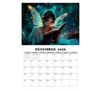 2026 Fairy Calendar - Enchanting Wall Decor | Fantasy Art Daily Planner with Monthly Grid & Resilient Paper Sl or Kitchen, Living Room, Study, Offices, Dorm and Apartment