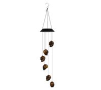 2026 Halloween Deko Solar Windlicht Halloween Outdoor Garten Hängend Leuchte Glockenspiel Wetterfest Wohnraum Design (Black, A)