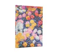 2026 Monet's Chrysanthemums Midi 18-month Horizontal Hardcover Flexi Dayplanner 2025-2026 (Elastic Band Closure): Kalendarz 18-miesięczny