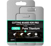 2026 New Food-Grade 100% Pure Cutting Board Set of 3, Double Sided Cutting Boards for Kitchen, Titanium Cutting Boards for Kitchen Dishwasher Safe (S+M+L)(Titanium)，6 Piece