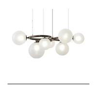2026 para Lámpara de araña Moonlight Lighting, Luces Colgantes Modernas y Creativas para Sala de Estar, Comedor, decoración del hogar (7H Blanco lechoso, Negro_Blanco)