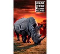 2027-2028 Two Year Planner Pocket Size: Rhino Rhinoceros Animal Themed Cover 2 Page Spreads With Monthly Calendar Grids 24 Months Organizer Notes