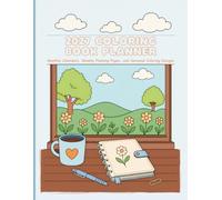 2027 Coloring Book Planner with Monthly Calendars, Weekly Planning Pages and Seasonal Coloring Designs.