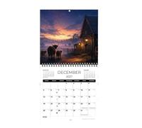 2027 Cow Calendar - Cow Prints Schedule Management Planner
