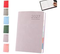2027 Minimalist Daily Planner Notebook (Purple,PCS) | A5 Daily Planner Journal with PU Leather Cover, 320 Pages, Lay Flat Design for Work, Study and Personal Organization