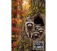2027 Planner: Raccoon Animal themed Cover Daily Weekly Dairy Vision Board & Mission Pages Contacts Password Log Planning Pages Note To Do