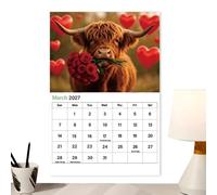 2027 Wall Calendar - Funny Cow Large Block Monthly Planner January
