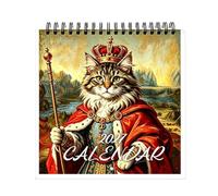 2027 Wall Calendars - 16,6 x 8,3 In Funny Crown Cat Design 12-Month Planner | 2027 Calendar, Crown Cat Design, 12-Month Wall Planner, Año Fecha Organizador, 16.6x8.3 In, Home Office, Bedroom, Farmhouse