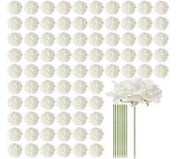 205 flores artificiales de hortensia de seda, con un tamaño de 9.8 pulgadas, para arreglos florales, color blanco