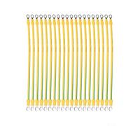 20PCS BVR Solar PV Cable de conexión a tierra con terminales, amarillo y verde flexible de cobre para 10/12/14 AWG, kit de conexión a tierra de panel fotovoltaico (4mm2-20CM)