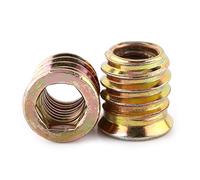 20pcs Insertos de Tuerca Tuercas de Inserciones de Acero al Carbono Tuercas de Insertar Hexagonal Roscado para Muebles de Madera(M8*15mm)
