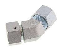 20S Codo de acero galvanizado de 45 grados con rótula de 400 bar Cono de cierre con junta tórica de NBR Ajustable ISO 8434-1