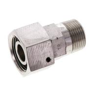 20S y 3/4'' NPT Rectas de acero inoxidable con rosca macho 400 bar Junta tórica de FKM Cono de sellado ajustable ISO 8434-1