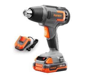 20V Akku Heißluftpistole FX-E1HLP20 FUXTEC - mit 2Ah-Akku und 2,4A Ladegerät Naranja