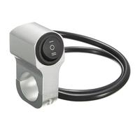 22 Mm 7/8 Pulg Interruptor Faro Delantero Para Manillar Motocicleta Aleación Aluminio Tres Posiciones Resistente Al Agua 12V Para Faros Antiniebla Piezas Clausor Moto(Silver)