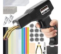 220 W Soldador de plástico, 800 peças grampos, 2 em 1 máquina de soldadura de plástico para reparação de para-choques de carro, soldador com 56 peças varetas de soldagem para reparação de peças(negro)