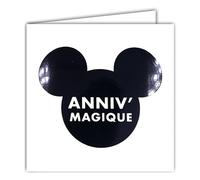 22224 - Tarjeta cuadrada de cumpleaños mágica, cabeza de animal negra, brillante, ratón Panda con sobre blanco, 15 x 15 cm, diseño de edición de impresión, fabricación francesa, colección Sueño de