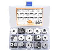 230 Arandelas Planas Grandes Acero Inoxidable, M3/M4/M5/M6/M8/M10/M12 | Ideal para trabajos de fontanería, fijación y bloqueo en reparaciones y montajes.