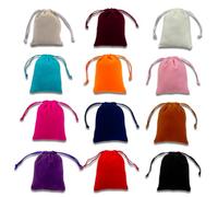 24 bolsas de terciopelo coloridas, 12 colores mezclados, suaves bolsas para joyas con cordón, 7 x 9 cm, bolsas de terciopelo para bodas, fiestas, regalos para joyas, anillos, bodas, fiestas