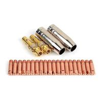 24 boquillas de soldadura Mig boquillas de antorcha de soldador consumibles soporte de punta dorada puntas de contacto juego de boquillas de gas 15AK MB15 boquilla de antorcha Mig